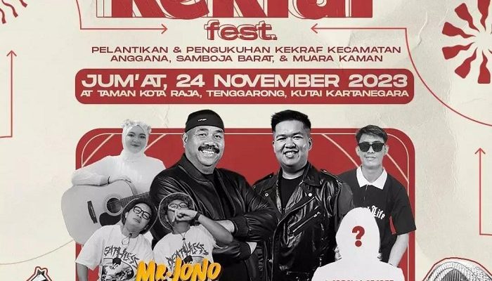 Kekraf Fest 2023 di Taman Kota Raja, Hadirkan Musisi Nasional dan Lokal