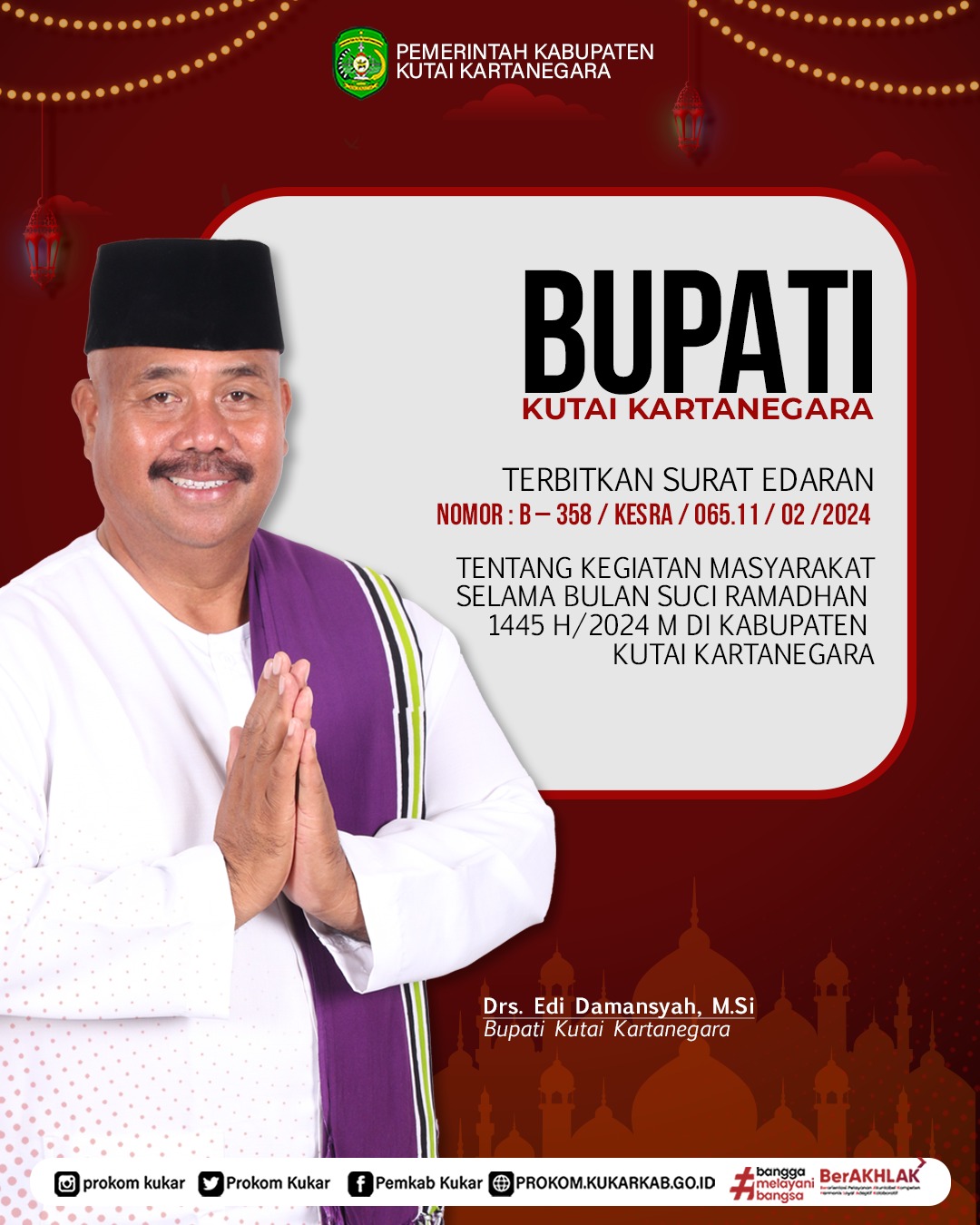 surat edaran Bupati Kukar