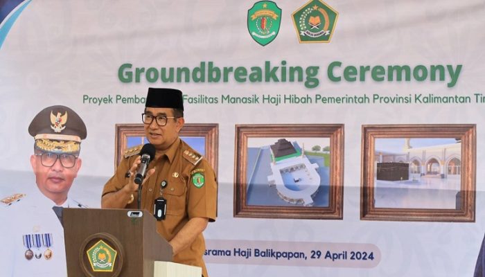 Pj Gubernur Kaltim Lakukan Groundbreaking Pembangunan Fasilitas Manasik Haji