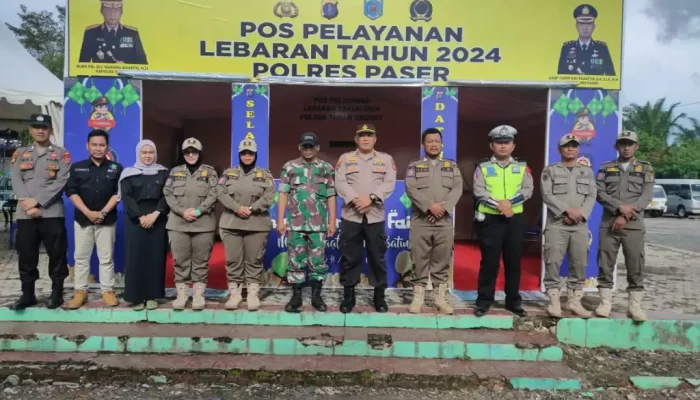 Beri Rasa Aman, Polres Paser Bersama Petugas Gabungan Siaga Pengamanan Jalur Mudik Lebaran