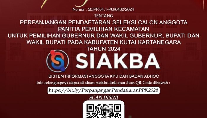 KPU Kukar Perpanjang Pendaftaran Seleksi Calon Anggota PPK Tahun 2024