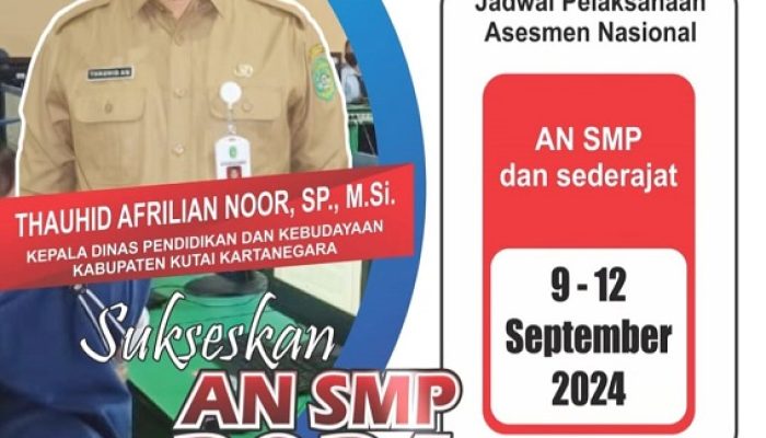 Serentak, Peserta Didik SMP Kukar Akan Jalani Asesmen Nasional Mulai 9 September 2024