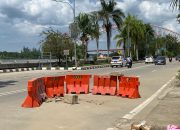 Jalan Wolter Monginsidi Longsor, Dinas PU Kukar : Ditutup Sementara Waktu Bagi Kendaraan