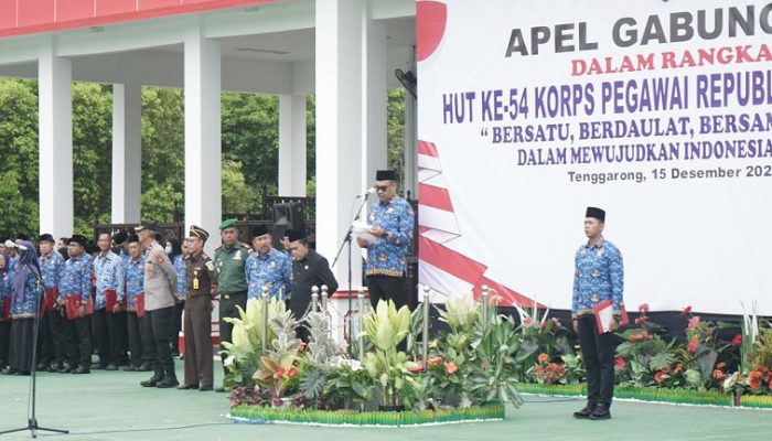 Pemkab Kukar Gelar Apel Gabungan Korpri dan Penyematan Satya Lencana HUT ke-54 Korpri