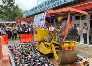 Pemkab Kukar Musnahkan 1.158 Botol Minuman Beralkohol Hasil Penindakan Perda