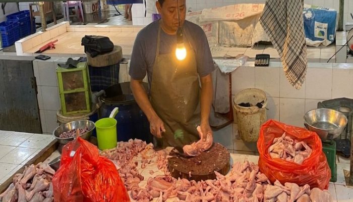 Harga Ayam di Pasar Mangkurawang Menurun, Pedagang Sebut Pembeli Berkurang