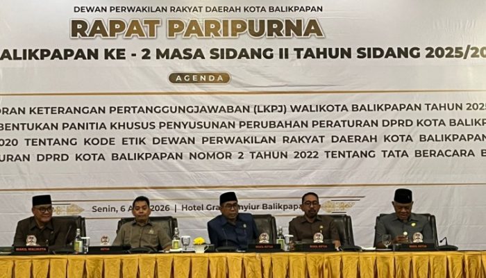DPRD Gelar Rapat Paripurna Bahas LKPJ Wali Kota Balikpapan Tahun 2025 dan Umumkan Pembentukan Pansus