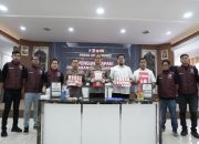 Press release pengungkapan peredaran gelap narkotika di wilayah hukumnya Polres Kukar. (Dok. Polres Kukar)