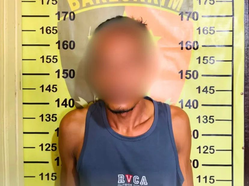 Pelaku Saat di Amankan Petugas Kepolisian. (Dok. Polres Kukar