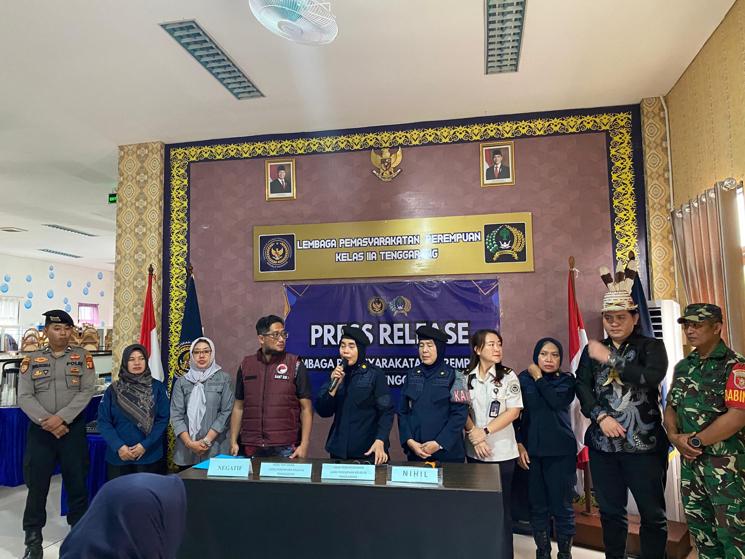 Pers Rilis Usai Pemeriksaan Serta Tes urine di Lembaga Pemasyarakatan Perempuan Kelas IIA.(Irvan/dutakaltimnews.com)