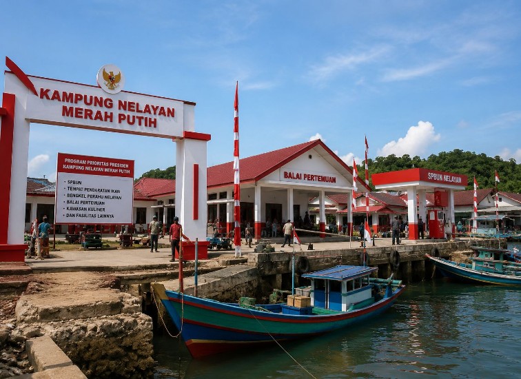 Ilustrasi Kampung Nelayan Merah Putih. (Istimewa)