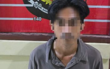 Pelaku Saat di Amankan Petugas Kepolisian. (Dok. Polres Kukar