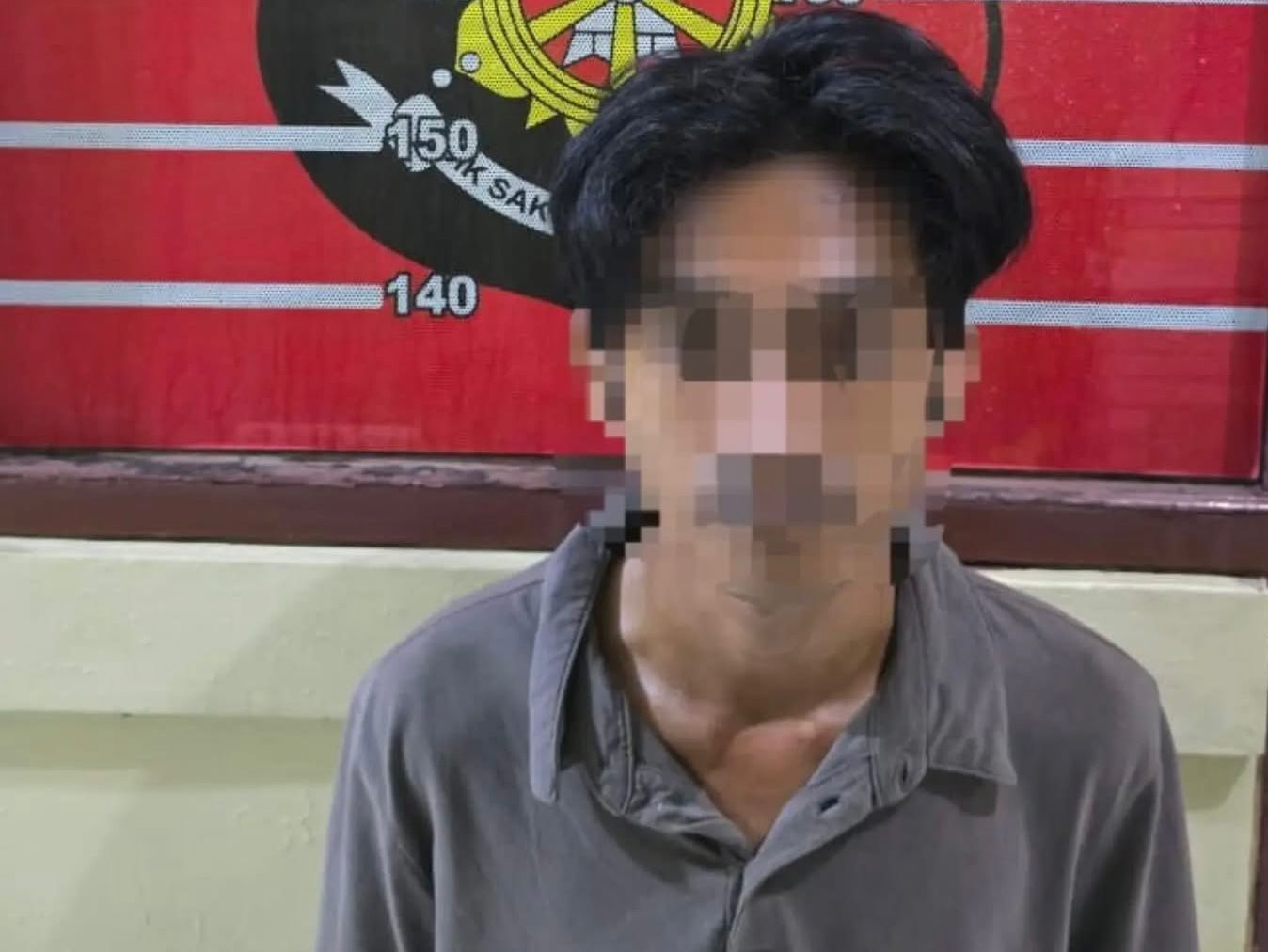 Pelaku Saat di Amankan Petugas Kepolisian. (Dok. Polres Kukar