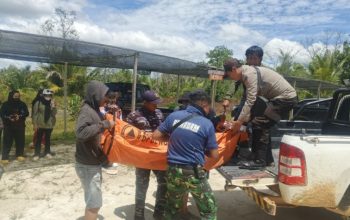 Korban Saat di Evakuasi Petugas. (Dok. Disdamkarmatan Kukar)