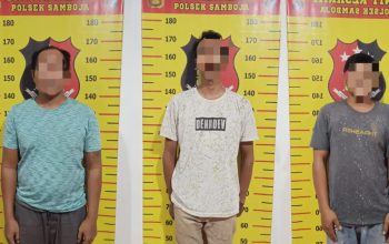 Tiga Pengguna Sabu di Samboja Ditangkap, Sempat Buang Paket Narkotika Saat Dikejar Polisi 4 Tiga Pelaku Saat di Amankan Petugas Kepolisian. (Irvan/dutakaltimnews.com)