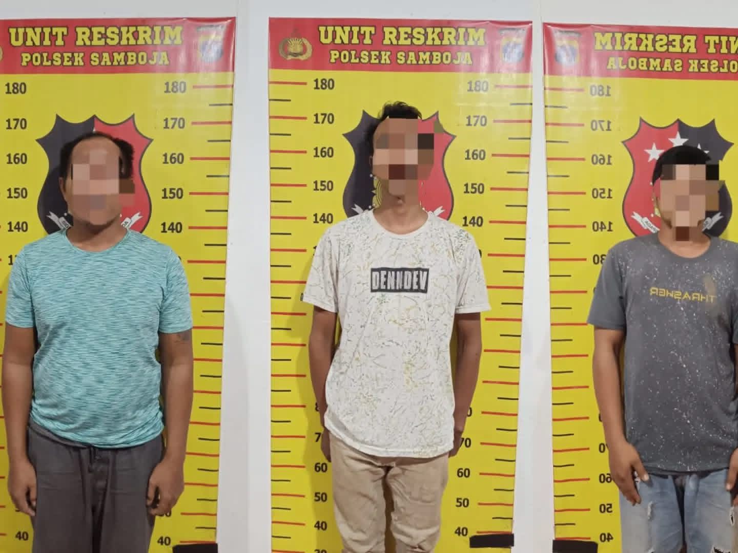 Tiga Pelaku Saat di Amankan Petugas Kepolisian. (Irvan/dutakaltimnews.com)