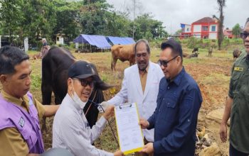 Monitoring Kesehatan Hewan Qurban untuk Masyarakat dalam rangka Hari Raya Idul Adha bertempat di Jalan Lais, Timbau, Tenggarong. (Irvan/dutakaltimnews.com)