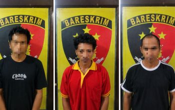 Tiga Pelaku Saat di Amankan Petugas Kepolisian. (Dok. Polsek Anggana)