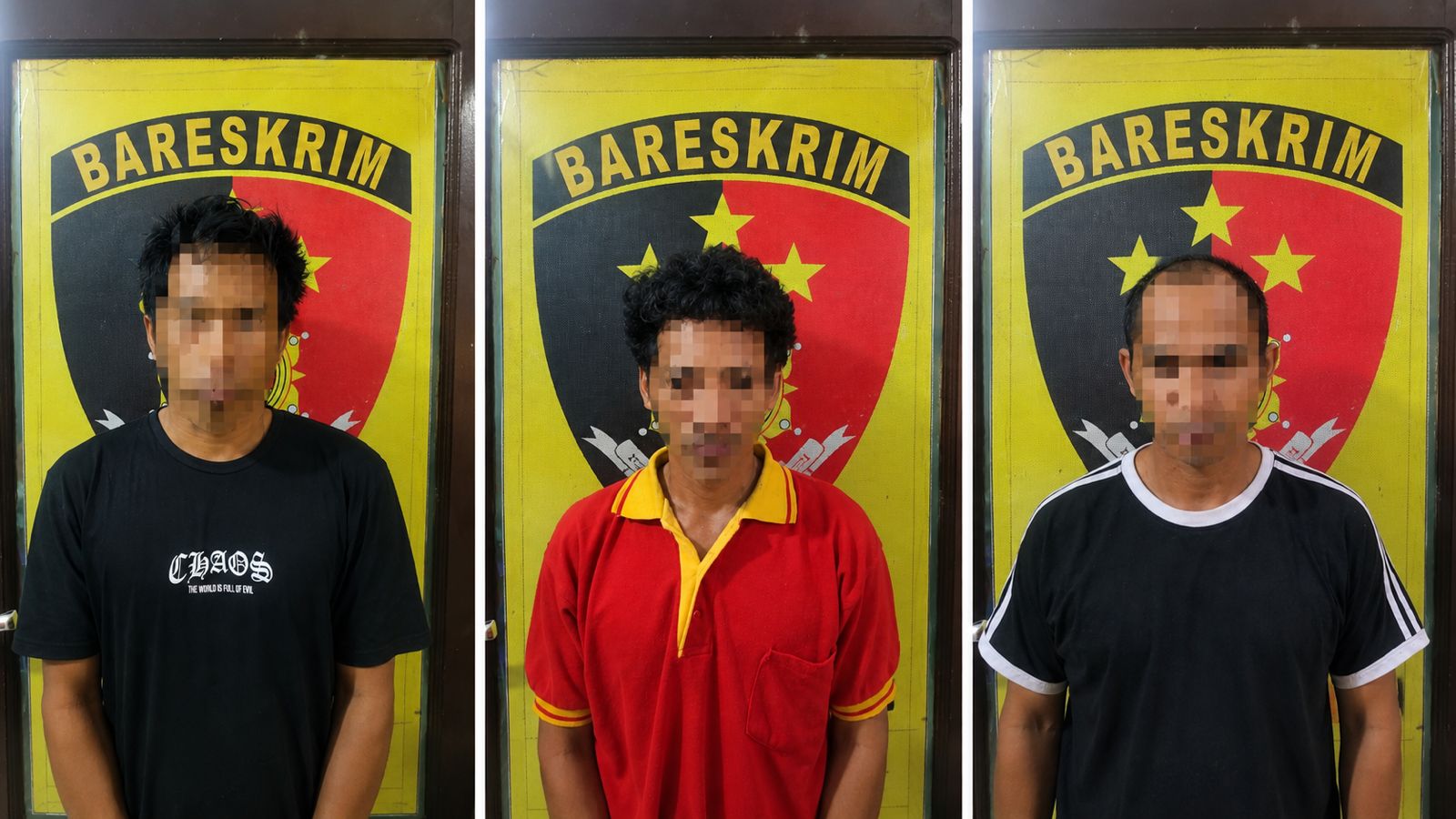 Tiga Pelaku Saat di Amankan Petugas Kepolisian. (Dok. Polsek Anggana)