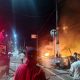 Kebakaran di Pasar Mandiri Tradisional di Jalan Ahmad Yani, Kelurahan Muara Jawa Ulu, Kecamatan Muara Jawa. (Dok. Disdamkarmatan Kukar)