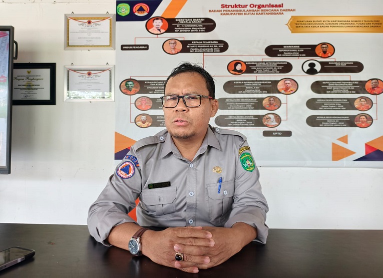 Kepala Bidang Pencegahan dan Kesiapsiagaan BPBD Kukar, Opyarsha Wardana, Senin (27/7/2026), (Foto : Andri/dutakaltimnews.com)
