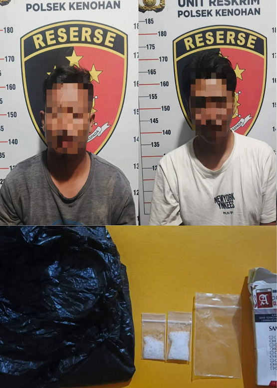 Kedua Palaku Saat di Amankan petugas kepolisian. (Dok. Polsek Kenohan)