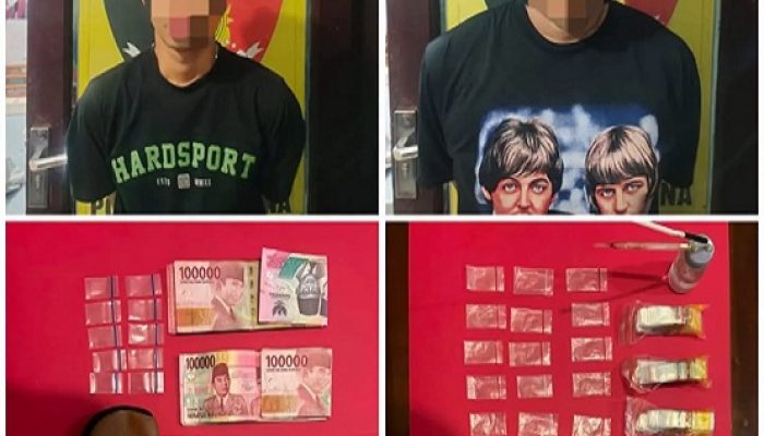 Polsek Anggana Bongkar Dugaan Sarang Narkoba, Dua Pria Ditangkap dengan Lima Paket Sabu