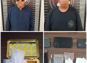 Pelaku Beserta Barang Bukti Saat di Akankan Petugas Kepolisian. (Dok. Polres Kukar)