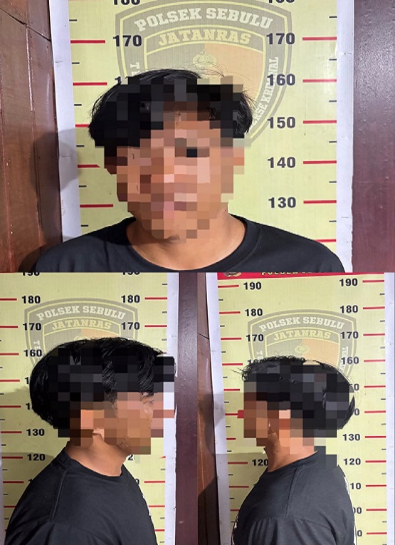 Pelaku Saat di Amankan Petugas Kepolisian. (Dok. Polsek Sebulu)