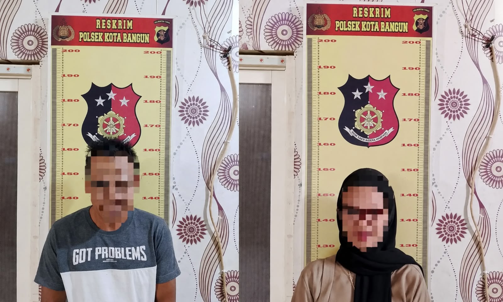 Dua Pelaku Saat di Amankan Petugas Kepolisian. (Dok. Polsek Kota Bangun).