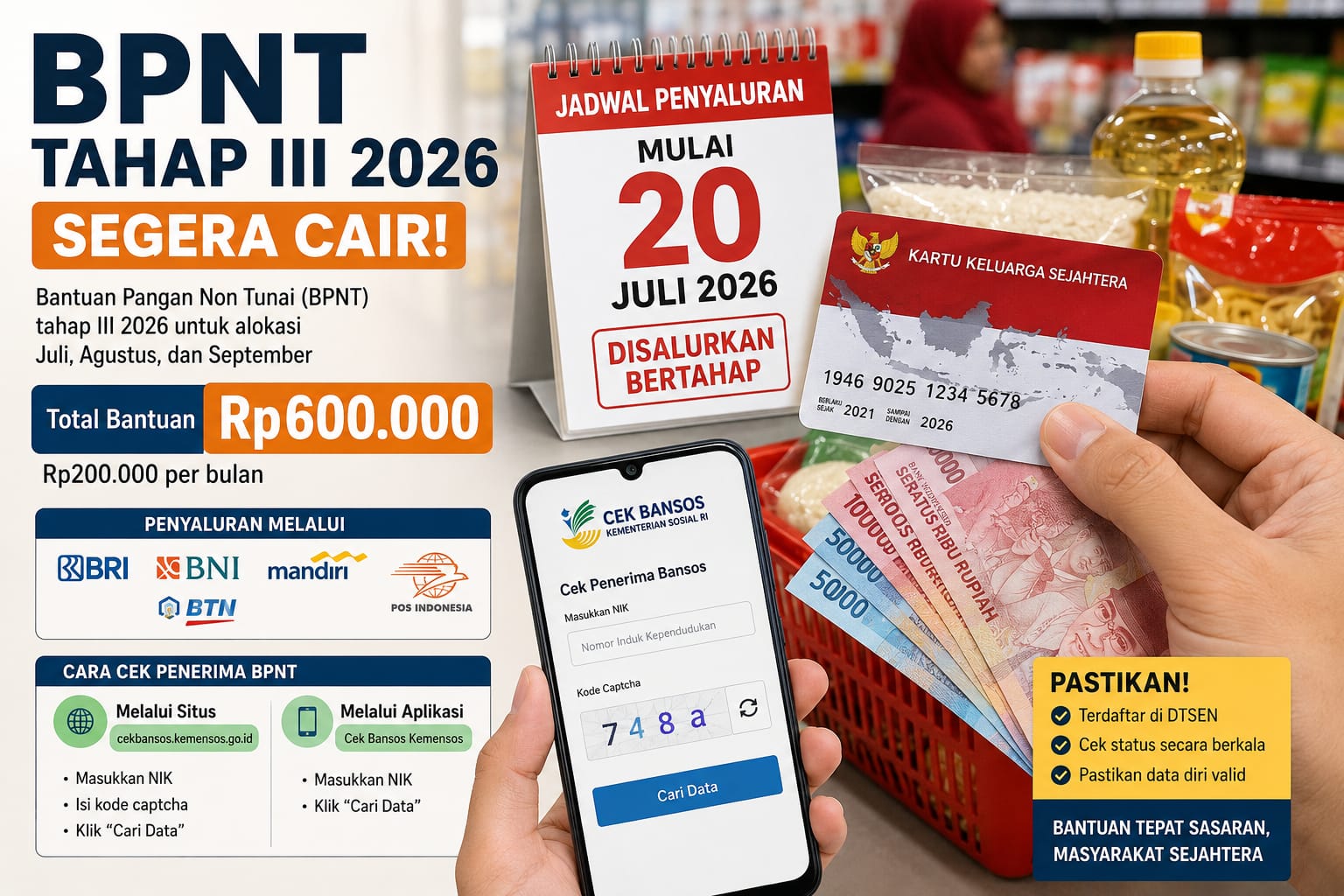 Ilustrasi Gambar Penyaluran BPNT Tahap III 2026 (Istimewa)