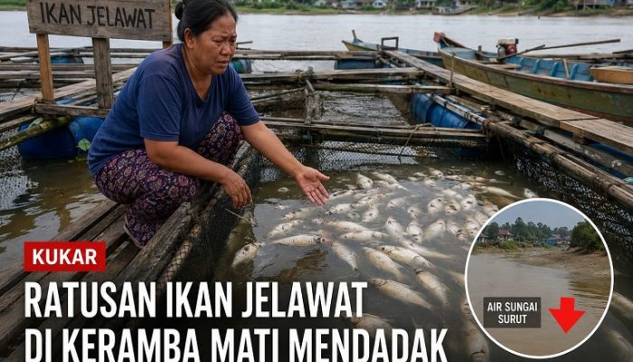 Ikan Jelawat di Keramba Warga Muara Muntai Ulu Mati Mendadak, Diduga Dipicu Kondisi Air Surut