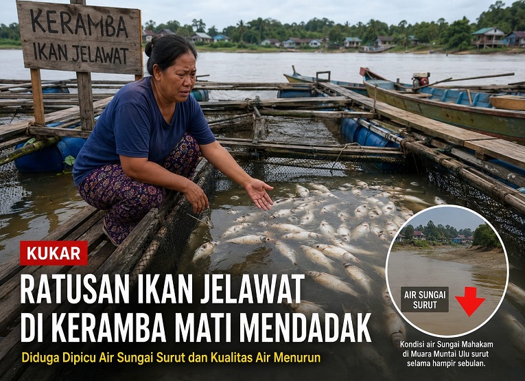 Ilustrasi Kondisi Ikan Warga di Desa Muara Muntai Ulu Mati Mendadak (Istimewa)