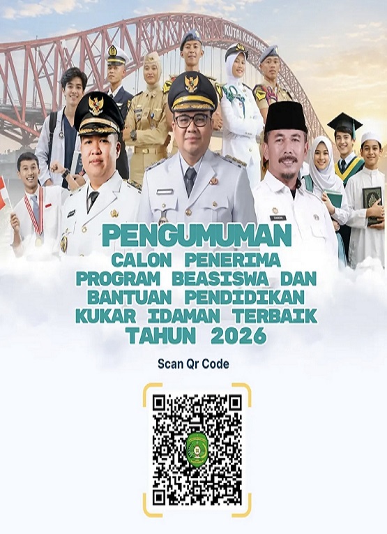 Flayer Pengumuman Hasil Verifikasi dan Validasi Peserta Program Beasiswa Kukar Idaman Terbaik 2026 (Dok. Bagian Kesra Kukar)