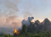 Kebakaran hutan dan lahan (karhutla) Yang Melanda Kawasan Jalan APT Pranoto Bayabaya, Desa Teluk Dalam, Kecamatan Tenggarong Seberang. (Irvan/dutakaltimnews.com