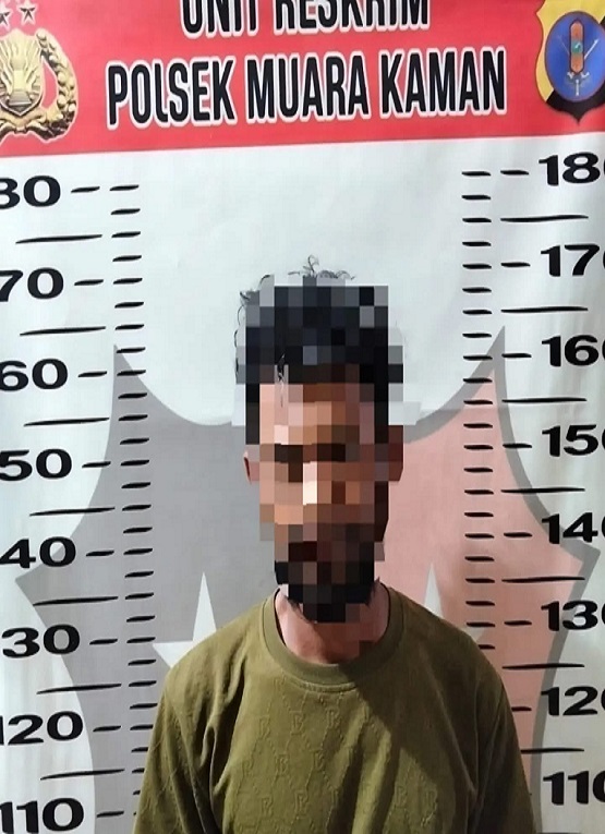 Pelaku Saat di Amankan Petugas Kepolisian. (Dok. Polsek Muara Kaman)