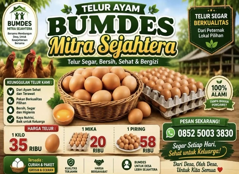 Usaha Ayam Petelur Bumdes Mitra Sejahtera Desa Muara Muntai Ilir (Dok. Pemdes Muara Muntai Ilir)