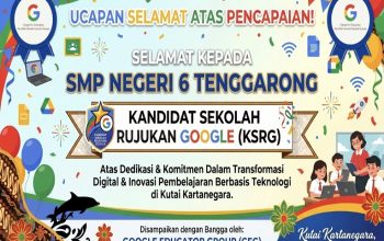 Flayer Ucapan Selamat Capaian SMPN 6 Tenggarong Sebagai KSRG (Dok. SMPN 6 Tenggarong)