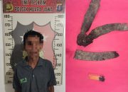 Pelaku Saat di Amankan Petugas Kepolisian. (Dok. Polsek Muara Jawa)