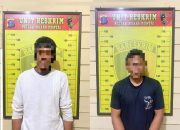 Informasi Warga Berujung Pengungkapan Sabu di Jantur Baru, Dua Pria Diamankan Polisi 9 Pelaku saat di amankan petugas kepolisian. (Dok. Polsek Muara Muntai)
