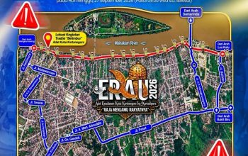 Rekayasa Lalulintas Pelaksanaan Belimbur Erau Adat Kutai (Dok. Satlantas Polres Kukar)