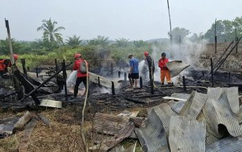 Bangunan Bekas Sarang Burung Walet Yang Ludes Terbakar (Dok. Desa Mekar Jaya)