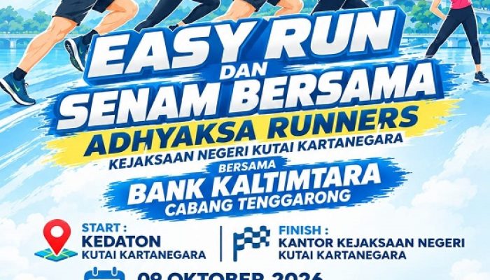 Jaga Kebugaran dan Kekompakan, Kejari Kukar Gelar Easy Run dan Senam Bersama