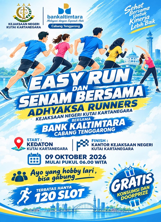 Player Easy Run Senam Bersama Adhyaksa Runners Kejaksaan Negeri Kutai Kartanegara Bersama Bank Kaltimtara. (Dok. Kejari Kukar)