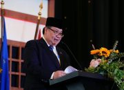 Menteri Koordinator Bidang Perekonomian Airlangga Hartarto saat memberikan Congratulatory Remarks pada German Unity Day 2026, di Jakarta. (Dok. Menteri Koordinator Bagian Ekonomi)