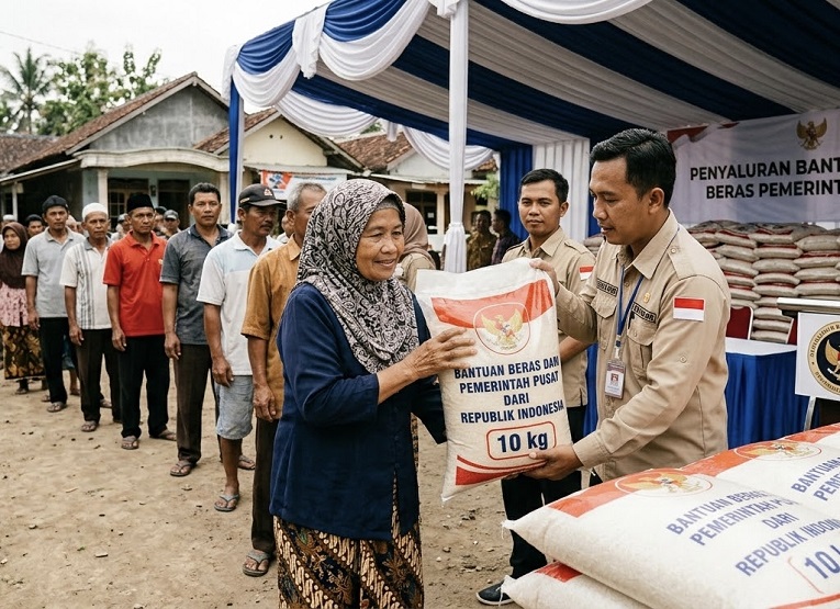 Ilustrasi Penyaluran Bantuan Beras (Foto : Istimewa)