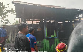 Kebakaran Rumah di Desa Separi Kampung RT 04, Kecamatan Tenggarong Seberang. (Dok. Disdamkarmatan Kukar)