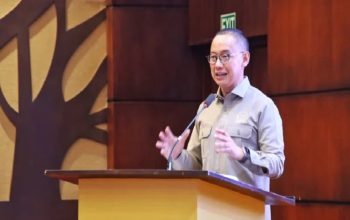 Wakil Ketua MPR RI sekaligus Anggota Komisi XII DPR RI, Eddy Soeparno, menyampaikan perkembangan pembahasan RUU Penanggulangan Perubahan Iklim yang Berkeadilan dalam forum Rembug Iklim di UI Convention Center, Depok, Jawa Barat. (Dok. Majelis Permusyawaratan Rakyat)