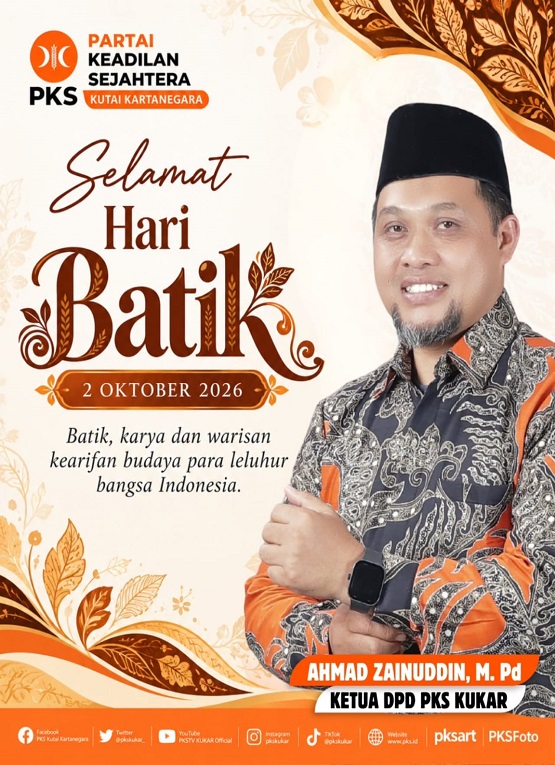 Flayer Ucapan Selamat Hari Batik Nasional, DPRD PKS Kukar (Dok. DPD PKS Kukar)