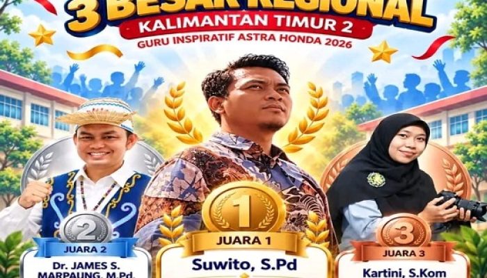 Kepala SMPN 6 Tenggarong Raih Juara II Guru Inspiratif Astra Honda Kaltim
